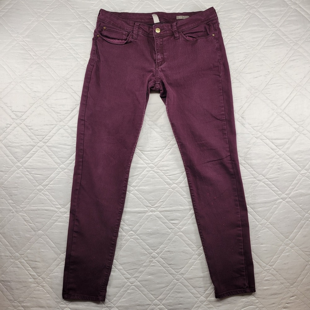 MNG Jeans New‎ Paty Skinny plum jeans w/ bleach marks size 12